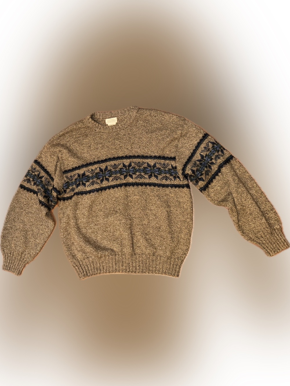 Vintage Wool Blend Cozy Fair Isle Nordic Knit Grandpa Fisherman Sweater XXL